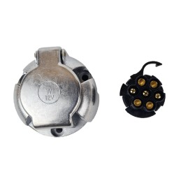7 pin socket for a round aluminum trailer hitch