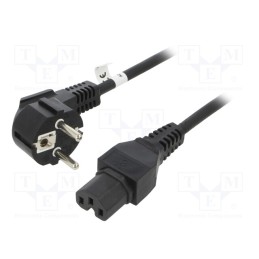 1 pcs x Goobay - 93277 - Cable, CEE 7/7 (E/F) plug angled,IEC C15 female, PVC, 2m, black