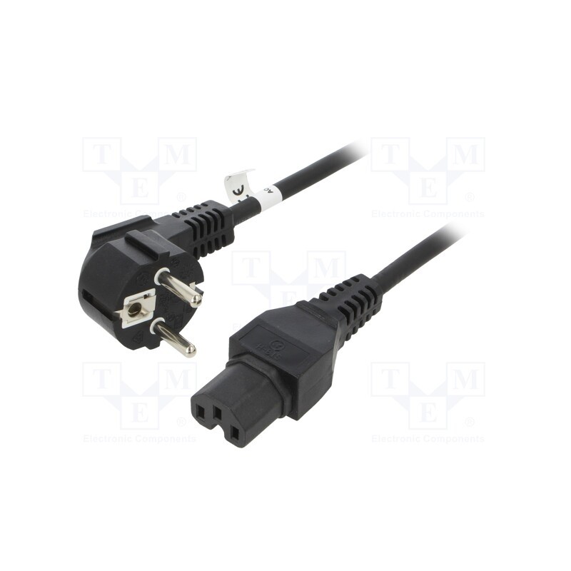 1 pcs x Goobay - 93277 - Cable, CEE 7/7 (E/F) plug angled,IEC C15 female, PVC, 2m, black