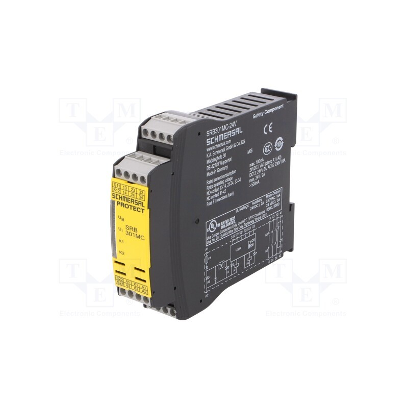 1 pcs x SCHMERSAL - SRB301MC-24V - Module: safety relay, SRB 301MC, 24VAC, 24VDC, -25÷60°C, IP20