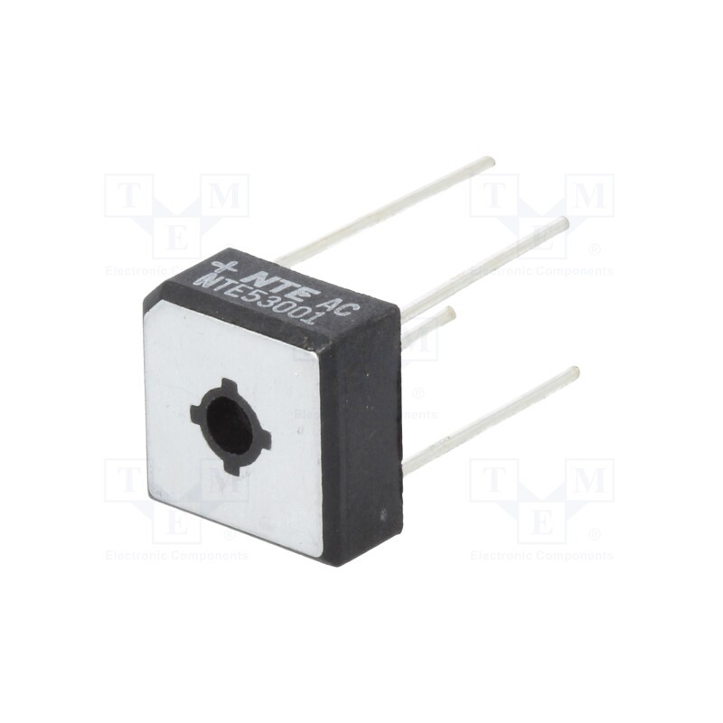 1 pcs x NTE Electronics - NTE53001 - Bridge rectifier: single-phase, Urmax: 400V, If: 10A, Ifsm: 200A