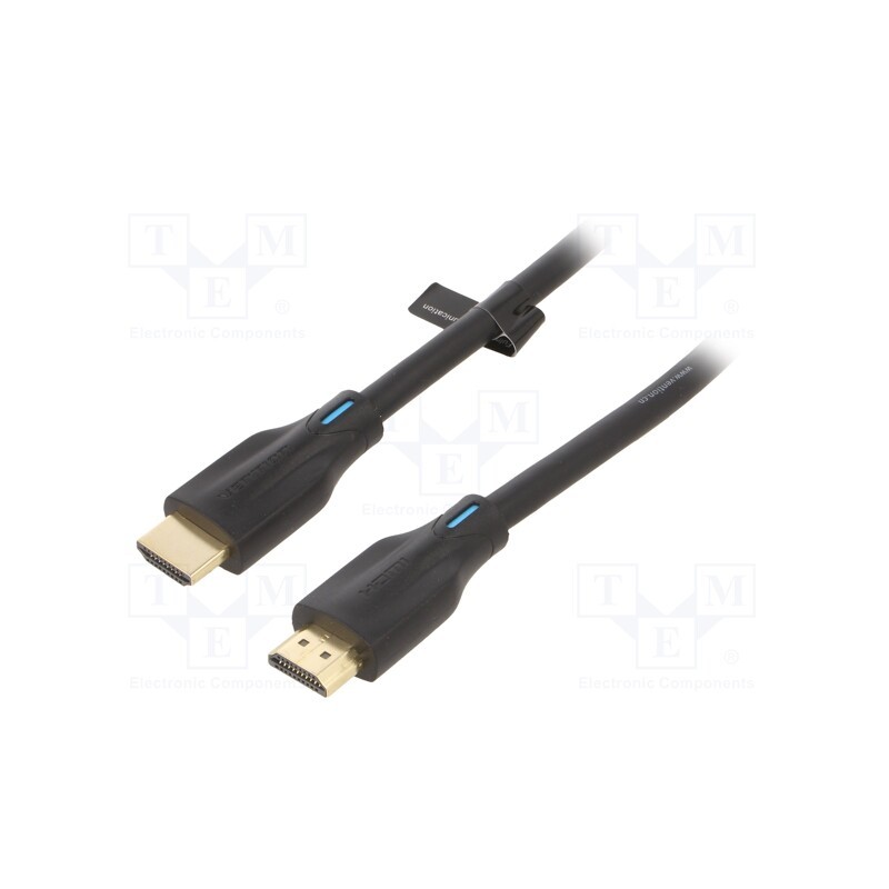 1 pcs x VENTION - AANBJ - Cable, HDMI 2.1, HDMI plug,both sides, PVC, 5m, black, 28AWG