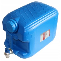 Blue water bank container with tap, 10 liters