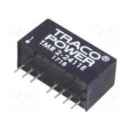 1 pcs x TRACO POWER - TMR 2-2411E - Converter: DC/DC, 2W, Uin: 18÷36V, Uout: 5VDC, Iout: 400mA, SIP8