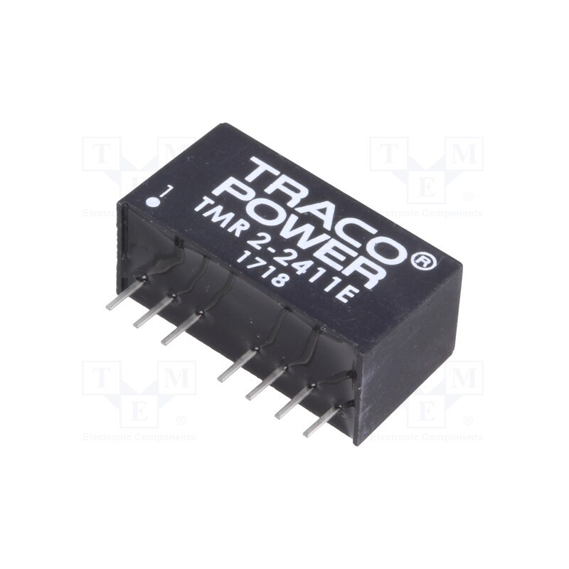 1 pcs x TRACO POWER - TMR 2-2411E - Converter: DC/DC, 2W, Uin: 18÷36V, Uout: 5VDC, Iout: 400mA, SIP8