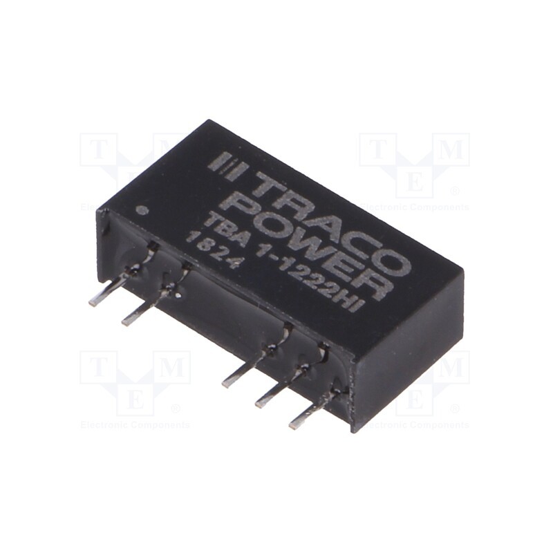1 pcs x TRACO POWER - TBA 1-1222HI - Converter: DC/DC, 1W, Uin: 10.8÷13.2V, Uout: 12VDC, Uout2: -12VDC