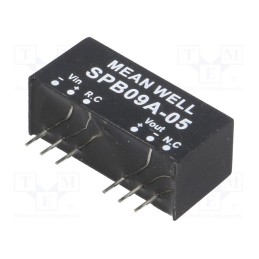 1 pcs x MEAN WELL - SPB09A-05 - Converter: DC/DC, 9W, Uin: 9÷18V, Uout: 5VDC, Iout: 0÷1600mA, SIP8