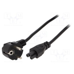 1 pcs x GEMBIRD - PC-186-ML12-3M - Cable, 3x1mm2, CEE 7/7 (E/F) plug angled,IEC C5 female, PVC, 3m