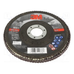 1 pcs x 3M - 769F 125MM P 80 - Flap grinding wheels, Ø: 125mm, Øhole: 22mm, Granularity: 80