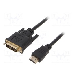 1 pcs x GEMBIRD - CC-HDMI-DVI-10 - Cable, DVI-D (18+1) plug,HDMI plug, PVC, 3m, black, 30AWG