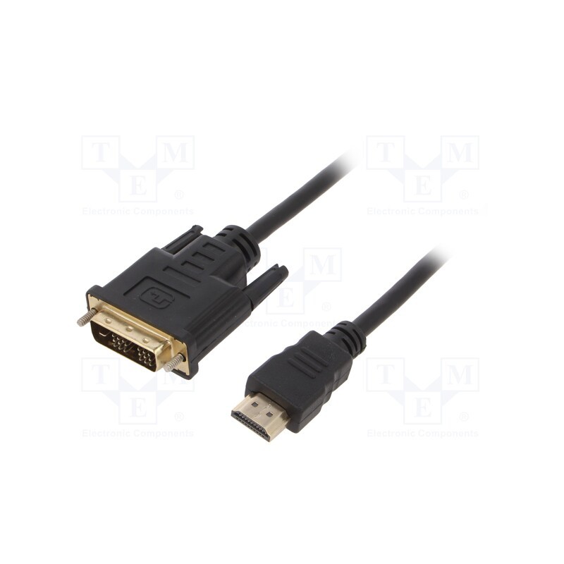 1 pcs x GEMBIRD - CC-HDMI-DVI-10 - Cable, DVI-D (18+1) plug,HDMI plug, PVC, 3m, black, 30AWG