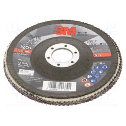 1 pcs x 3M - 769F 125MM P120 - Flap grinding wheels, Ø: 125mm, Øhole: 22mm, Granularity: 120