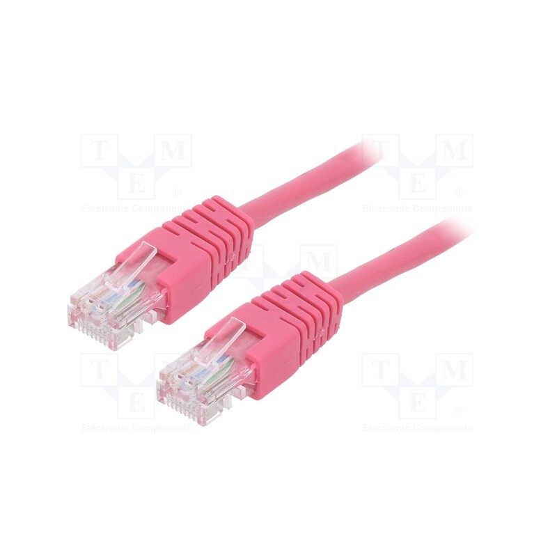 1 pcs x GEMBIRD - PP12-5M/RO - Patch cord, U/UTP, 5e, stranded, CCA, PVC, pink, 5m, 26AWG