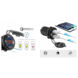 Built-in socket 2x USB QC3 0 CD3 button