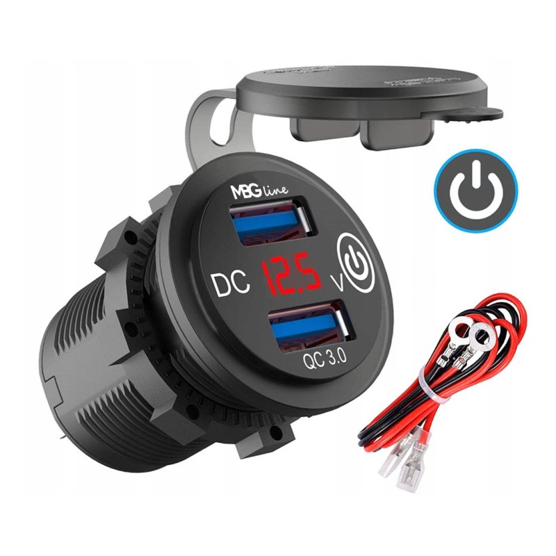 2x USB charger in cigarette lighter socket 12v 24v cd3