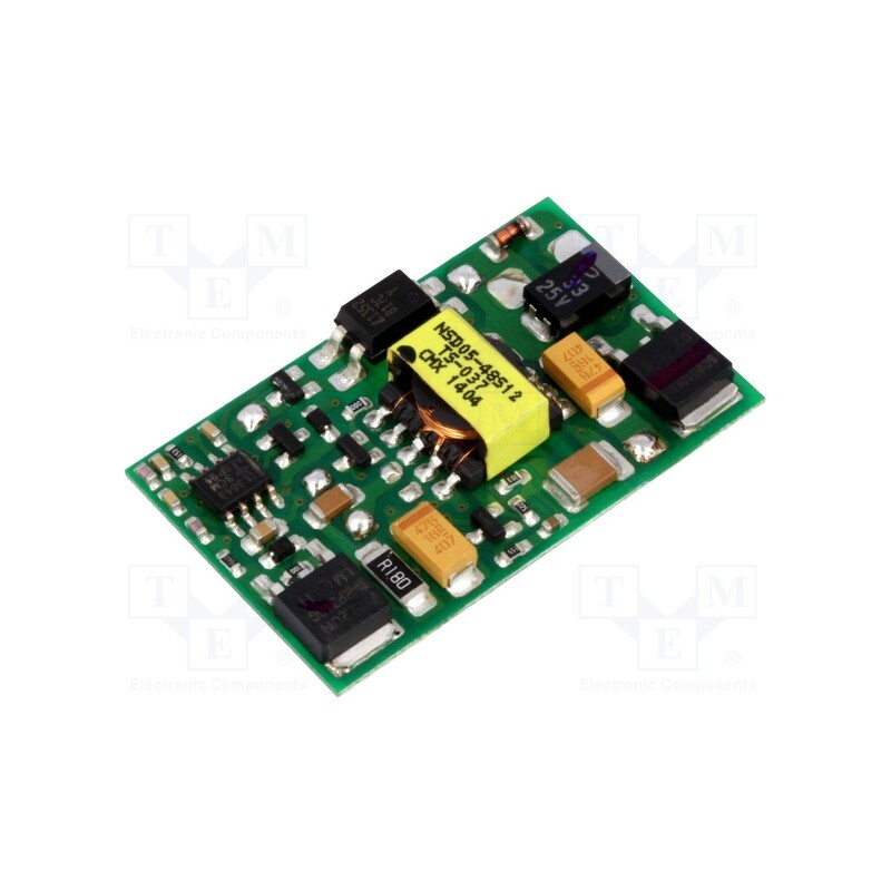 1 pcs x MEAN WELL - NSD05-48S12 - Converter: DC/DC, 5.04W, Uin: 18÷72V, Uout: 12VDC, Iout: 420mA, PCB
