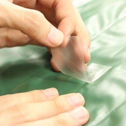 Inflatable tent with sealing tape