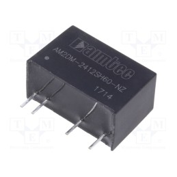1 pcs x AIMTEC - AM2DM-2412SH60-NZ - Converter: DC/DC, 2W, Uin: 21.6÷26.4V, Uout: 12VDC, Iout: 167mA, SIP7