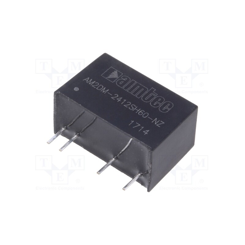 1 pcs x AIMTEC - AM2DM-2412SH60-NZ - Converter: DC/DC, 2W, Uin: 21.6÷26.4V, Uout: 12VDC, Iout: 167mA, SIP7
