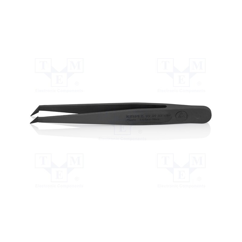 1 pcs x KNIPEX - 92 09 03 ESD - Tweezers, Blade tip shape: sharp, Tweezers len: 110mm, ESD