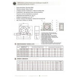 Pneumatic roller vibrator model r120