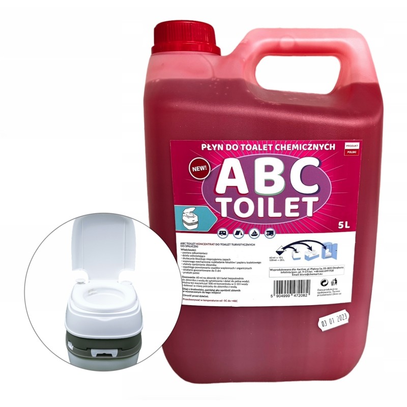Fluid for tourist toilets abc toilet 5l red