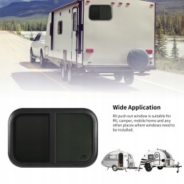 Rv sliding window 750x400 mm black trailer