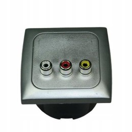 Audio video socket for a camper, silver haba frame