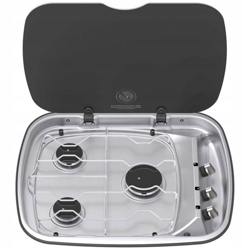 3 burner stove with lid argent p thetford