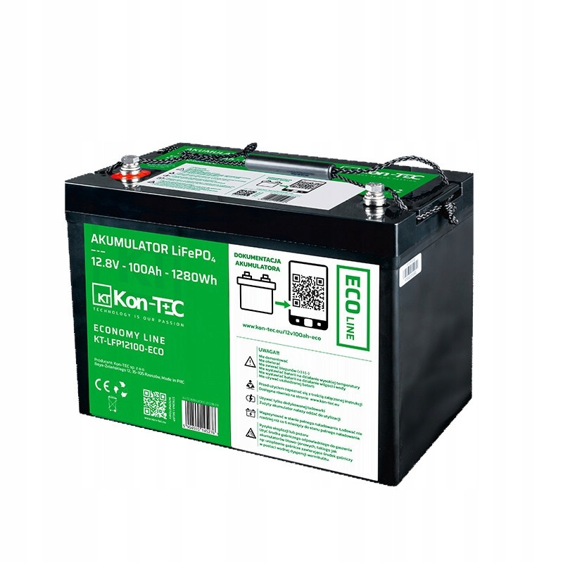 Lifepo4 battery kon tec eco line 12 8v 100ah kt lfp12100 eco