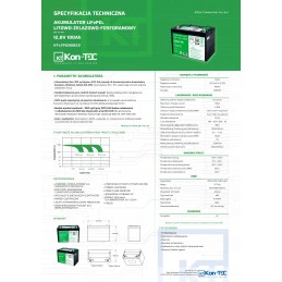 Lifepo4 battery kon tec eco line 12 8v 100ah kt lfp12100 eco