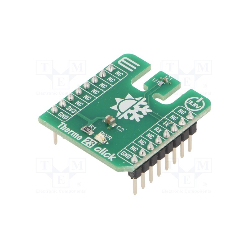 1 pcs x MIKROE - THERMO 23 CLICK - Click board, temperature sensor, UART, TMP144, prototype board