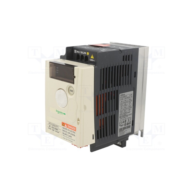 1 pcs x SCHNEIDER ELECTRIC - ATV12P075M2 - Inverter, 0.75kW, 3x230VAC, Electr.connect: screw terminals, IP20
