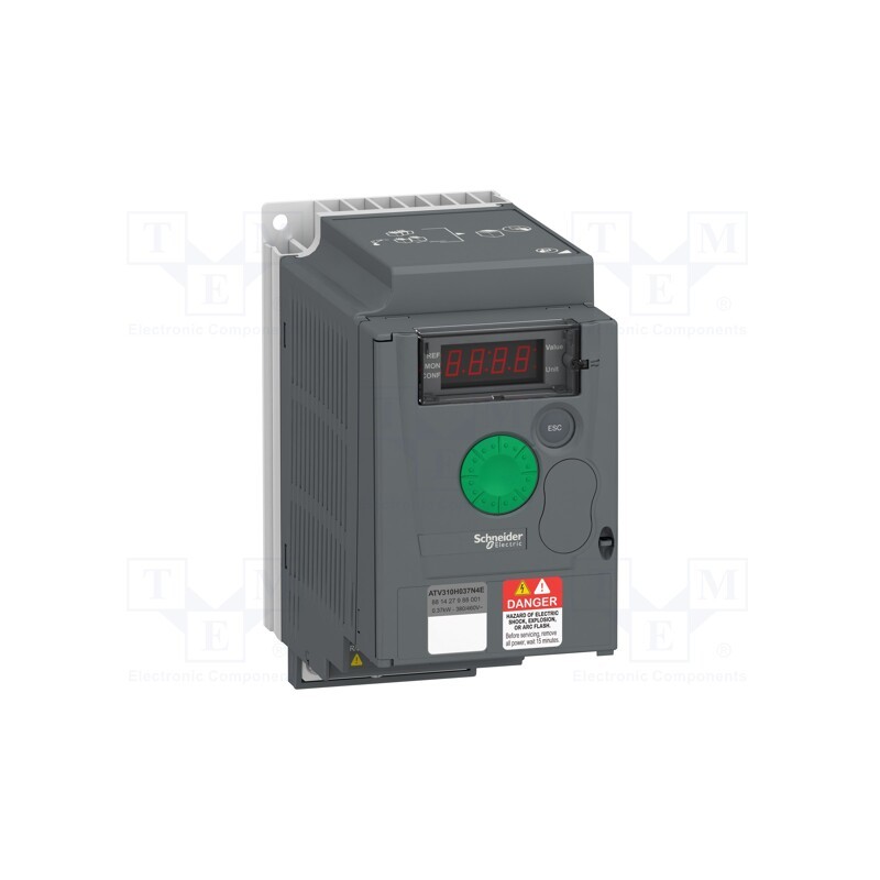 1 pcs x SCHNEIDER ELECTRIC - ATV310H037N4E - Vector inverter, 0.37kW, 3x400VAC, 3x380÷460VAC, 0÷10V, IN: 4, IP20