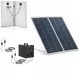 Solar kit photovoltaic panels inverter 2 led lamps 1000w 5 12 230v