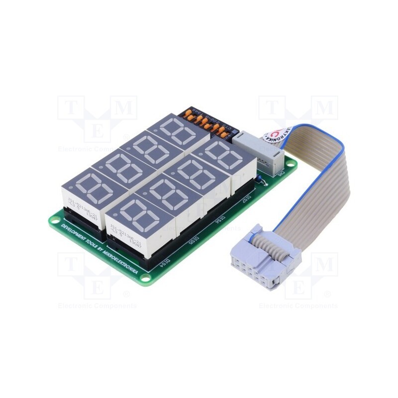 1 pcs x MIKROE - SERIAL7SEGDISPLAY2 - Expansion board, IDC10, Interface: SPI, Comp: MAX7219, 4-digit