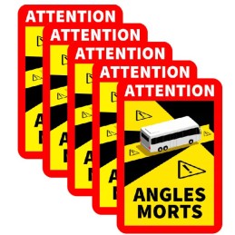 Blind spots angles morts bus sticker, set of 5 pcs