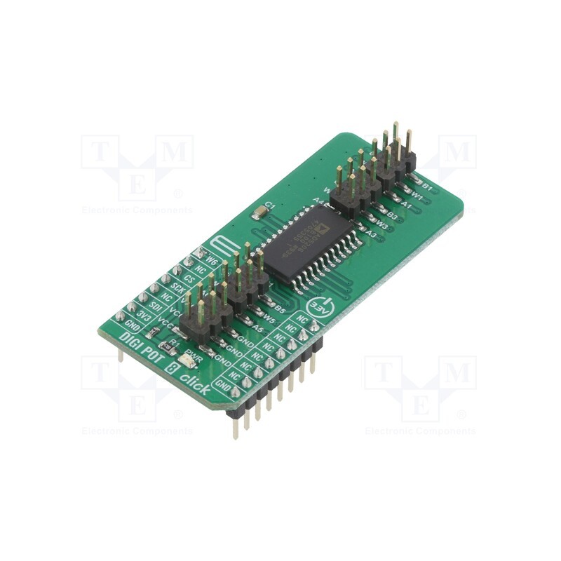 1 pcs x MIKROE - DIGI POT 8 CLICK - Click board, digital potentiometer, analog, AD5206, 3.3VDC