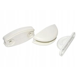 White 3-piece caravan camper door lock with stand