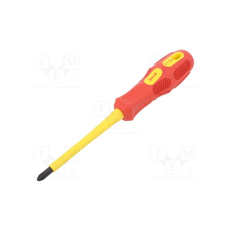 1 pcs x BM GROUP - BM1132 - Screwdriver, insulated, Pozidriv®, PZ2, Blade length: 100mm