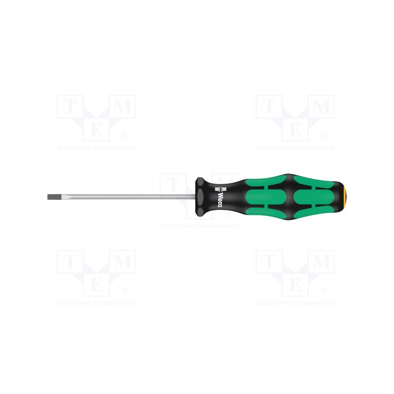 1 pcs x WERA - 5110001001 - Screwdriver, slot, 3,0x0,5mm, Blade length: 80mm