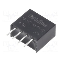 1 pcs x AIMTEC - AM1/4SS-0303S-NZ - Converter: DC/DC, 0.25W, Uin: 2.97÷3.63V, Uout: 3.3VDC, Iout: 76mA