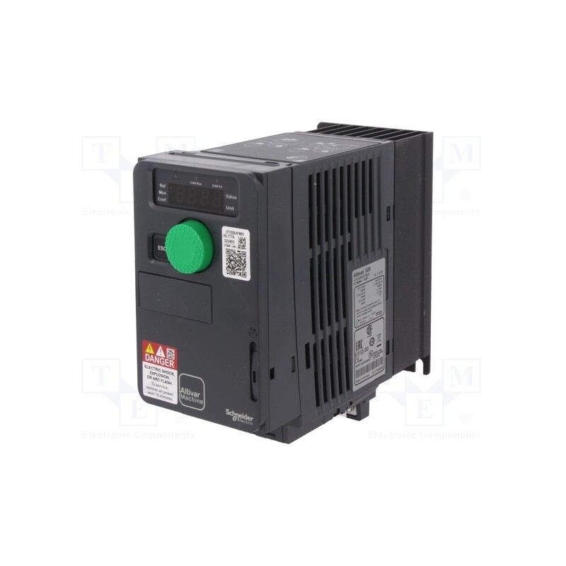 1 pcs x SCHNEIDER ELECTRIC - ATV320U07M2C - Vector inverter, Max motor power: 0.75kW, Usup: 200÷240VAC, IN: 9