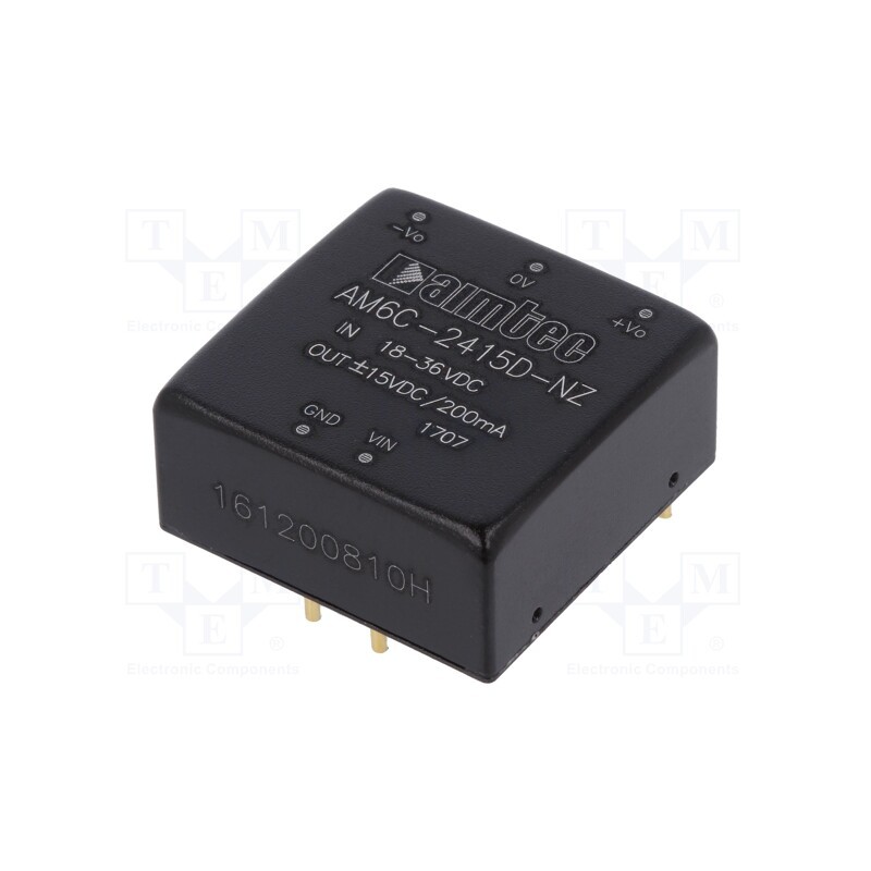 1 pcs x AIMTEC - AM6C-2415D-NZ - Converter: DC/DC, 6W, Uin: 18÷36V, Uout: 15VDC, Uout2: -15VDC, 1'x1'
