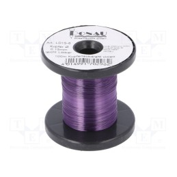 1 rol x DONAU ELEKTRONIK - LD15-6 - Silver plated copper wires, 0.15mm, 0.029kg, violet, 100m