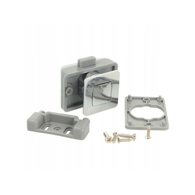 A push-in lock for the cabinets of a camper, a yacht, a camping site