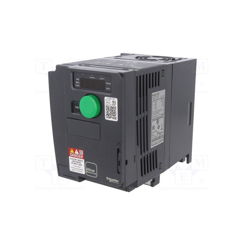 1 pcs x SCHNEIDER ELECTRIC - ATV320U11M2C - Vector inverter, Max motor power: 1.1kW, Usup: 200÷240VAC, IN: 9