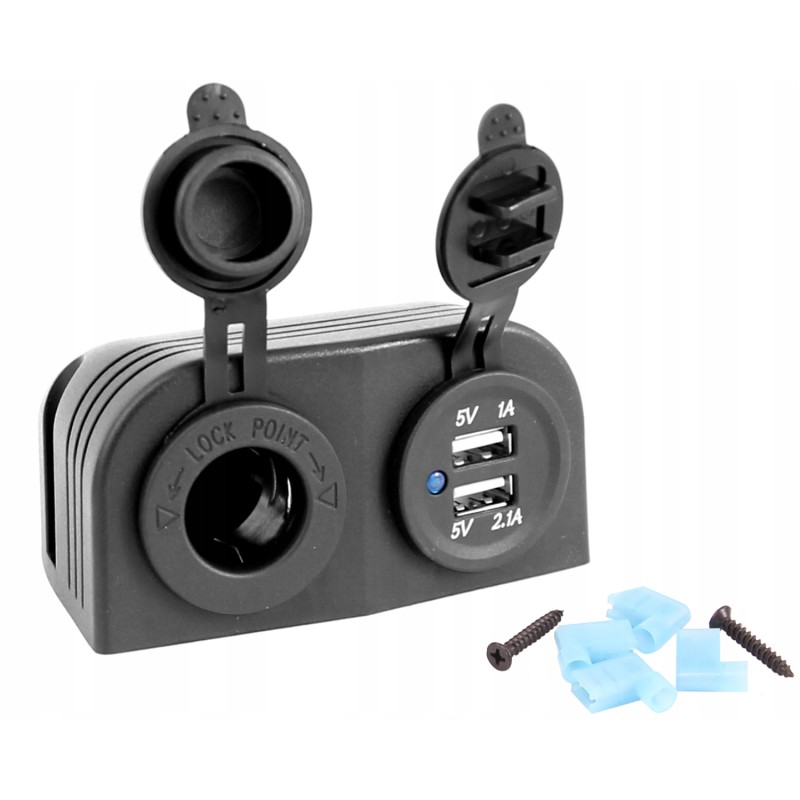 Cigarette lighter socket charger Cyrus 12 24v 1 2 1a