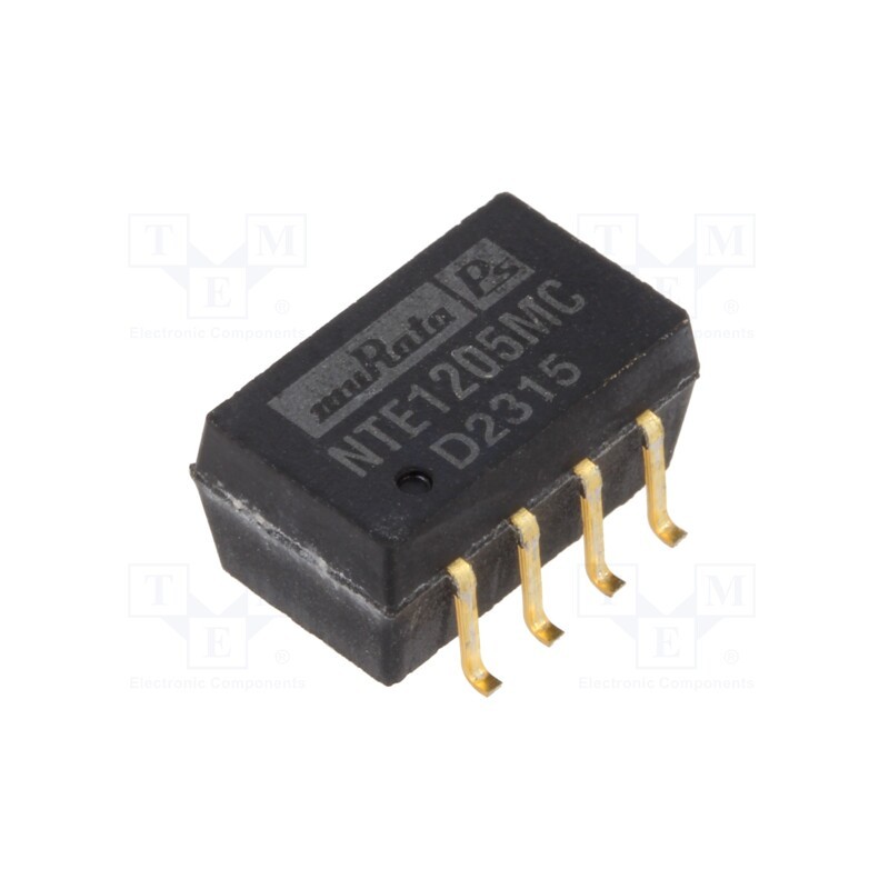 1 pcs x Murata Power Solutions - NTE1205MC - Converter: DC/DC, 1W, Uin: 10.8÷13.2V, Uout: 5VDC, Iout: 200mA, SMD