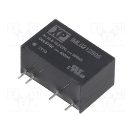 1 pcs x XP POWER - IML0212S05 - Converter: DC/DC, 2W, Uin: 10.8÷13.2V, Uout: 5VDC, Iout: 400mA, SIP7